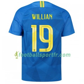Tenue Brésil Willian 19 Exterieur Coupe du monde 2018 Maillot de Foot